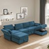 NicBex Convertible Modular Sectional Sofa Modern U-Shaped Chenille Fabric Comfy Couch with Armrests and Backrests for Living Room,Apartment,Blue - 2 of 4