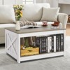 VEVOR 31.5" Farmhouse Coffee Table, Square Coffee Table with Open Storage Compartment, Wooden Rustic Cocktail Table for Living Room, Bedroom - 2 of 4