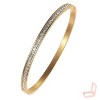 Gold Titanium Steel Crystal - Inlaid Modern Women's Closed Bangle - 4 of 4