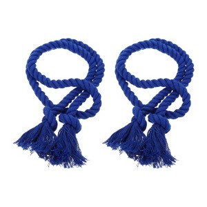 Unique Bargains Hand-Woven Decorative Tassel Rope Curtain Tiebacks 30" - 1 of 4
