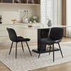 Set of 2 Mid Century Modern PU Leather Dining Chairs with Diamond Stitching and Perforated Breathable Seat for Dining Room-Baofuwish - 2 of 4