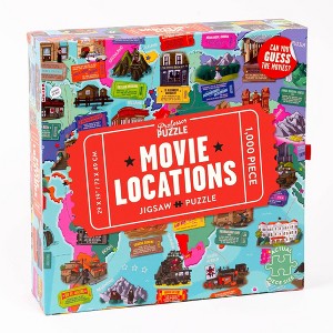 Movie Locations 1000pc Jigsaw - Professor Puzzle: Pop Culture Theme, Creative Thinking, Adult Puzzle, 19"x29" Assembled - 1 of 4