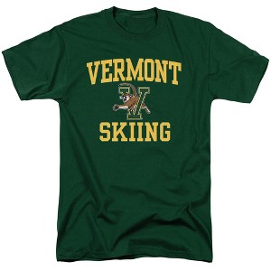 University Of Vermont Skiing Adult T-Shirt Hunter Green - 1 of 4