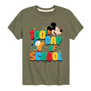 Boys' - Disney - 100 Days of School Mickey Mouse and Donald Duck Short Sleeve Graphic T-Shirt - 1 of 4