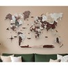 HomeRoots 47" X 79" Brown and Beige Wood World Map Hanging Dimensional Sculpture - 2 of 4