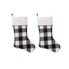 Haute Décor 2pk 20in Hang Right Buffalo Check Christmas Stocking Black/White: Polyester, Adjustable Loop, Winter Holiday - 3 of 4
