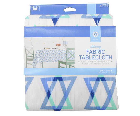 Hanukkah Star of David Canvas Tablecloth White