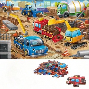 Jumbo Floor Puzzle for 48 Piece Construction Vehicle Puzzle, Exercise Concentration and Hands-on Ability - 1 of 4