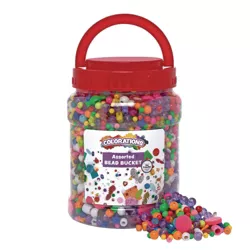 Colorations Value Assorted Bead Bucket for Kids, 3500 beads, Bulk, Jewelry, Storage, Accent Beads, Arts & Crafts, Slime, Stringing, Teachers, Motor Sk