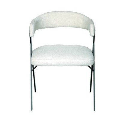 Izzy Chenille Dining Chair White/Black - Safavieh
