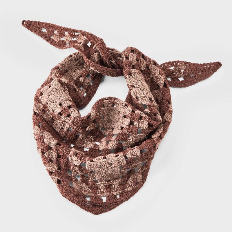 Crochet Detail Triangle Scarf - Universal Thread™ Brown