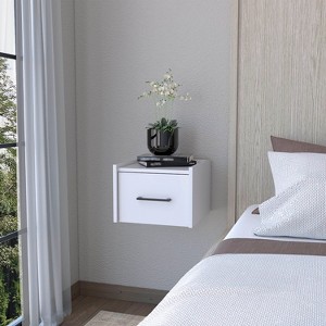 NicBex Modern Wall-Mounted Nightstand with 1 Drawer Bedside Table End Table with Metal Handle for Living Room, Bedroom - 1 of 4