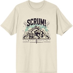 Rugby "Scrum!" Adult Crew Neck Short Sleeve Tee - 1 of 2
