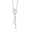 Chisel Stainless Steel Preciosa Crystal Circle with Dangle Pendant on a 16" Cable Chain Necklace with a 1.5" Ext. - 2 of 3