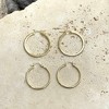 Adornia 14k Gold Plated Infinity CZ and Plain Hoop Earring Set - 4 of 4
