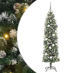 vidaXL Artificial Slim Christmas Tree with 300 LEDs Green 70.9 - 1 of 4
