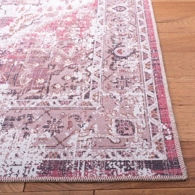 Serapi Ivory and Rust Rectangular Washable Area Rug 4' x 6'