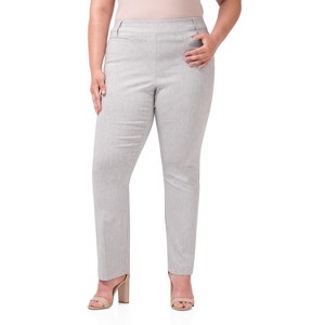 Rekucci Curvy Woman Ease into Comfort  Straight Pant with Tummy Control - 1 of 4
