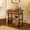 End Table With Charging Station, Narrow Nightstand, Flip Top Side Table With USB Ports And Storage Shelves, for Small Spaces, Bedroom - 3 of 4