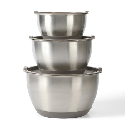 Rhinewell 6-Piece Stainless Steel Mixing Bowls with Lids and Non-Slip Base