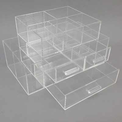 Amara Clear Acrylic 3-Drawer Tiered Makeup Organizer