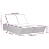 vidaXL Double Sun Lounger with Cushions Gray Poly Rattan - 4 of 4