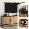 ORRD 4-Door MDF TV Stand with Natural Wood Grain, Modern Nordic TV Cabinet with Storage for Living Room, Entertainment Center Console Table - 4 of 4