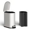 Metal Trash Can with Lid - Step-on Kitchen Garbage Bin, Rustproof, Waterproof with Inner Bucket & Soft Close Lid - 2 of 4