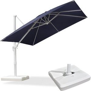PURPLE LEAF Patio Umbrella White Cantilever Offset Umbrella Square Outdoor Umbrella with 360-degree Rotation for Garden Deck Pool - 1 of 4