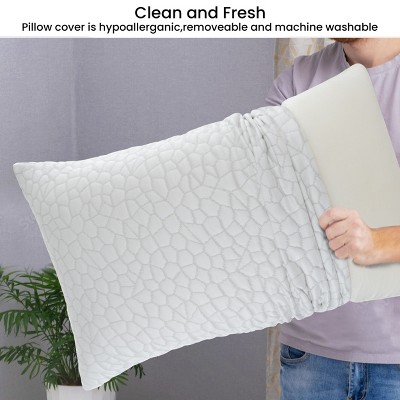 King Size White Shredded Memory Foam Back Sleeper Pillows