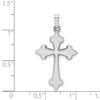 Black Bow Jewelry 14k White Gold Polished Fleur de Lis Cross Pendant, 17 x 31mm - 4 of 4