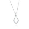 Bella Silver Sterling Silver, Polished & CZ Marquise Necklace & Earrings Set - Silver - 16+2 Inch - 3 of 4