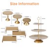 7-Piece Gold Metal Cake Stand Set, Dessert Table Display Set with 3 Sizes Round Pedestal Stands, Tiered Cupcake Holder & Display Risers for Party - 2 of 4