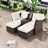 Nestfair 2-Seater Wicker Outdoor Double Day Bed with Foldable Awning and Cushions - 4 of 4