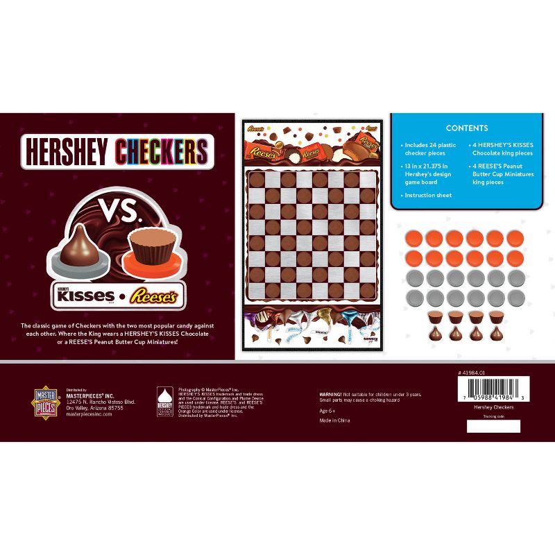MasterPieces Officially licensed Hershey Checkers Board Game for Families and Kids ages 6 and Up, 4 of 7