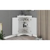 LunaLulinlk White Triangle Bathroom Storage Cabinet with Adjustable Shelves, Freestanding Floor Cabinet - 3 of 4