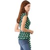 Allegra K Women's V Neck Sleeveless Self Tie Wrap Front Dotted Blouse - 4 of 4