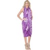 LA LEELA Women's Wraps Swimwear Cover up Sarong Wrap One Size Violet Dolphin - 4 of 4