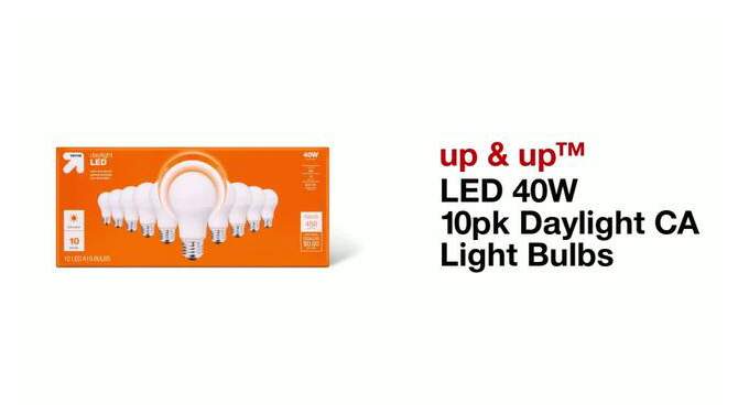 LED 40W 10pk Daylight CA Light Bulbs - up &#38; up&#8482;, 2 of 5, play video