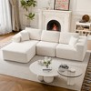 MAYEERTY 104 in Plush Fleece Convertible Sofa, Compressed Zero-Assembly Modular Beige Living Room Sofa - 2 of 4