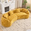 Yellow Curved Compressed Sofa, Creative Nordic-style Design for Living Room, Comfortable, Soft and Suitable for Multiple Scenarios - 4 of 4