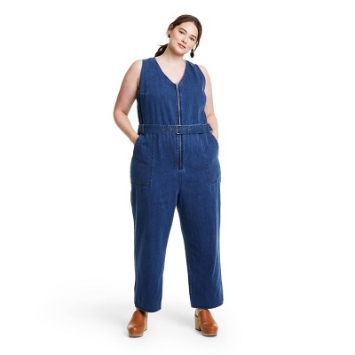 Plus Size Denim Jumpsuit : Target