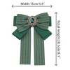 Elerevyo Women Ribbon Brooch Pin Striped Long Tail Bow Ties - 2 of 4