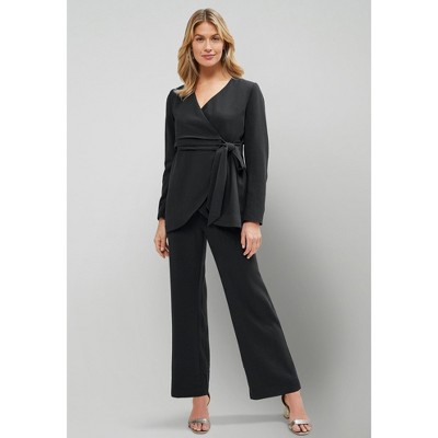 Jessica London 2-Piece Faux Wrap Pantsuit