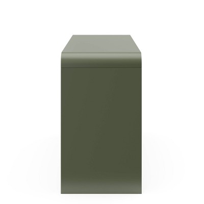 Olive Green 6-Drawer Nursery Dresser with Natural Rubberwood Knobs