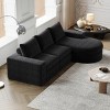 Modern Curved Chenille Sectional Sofa with Chaise Lounge, Convertible L-Shaped 3-Seat Modular Couch for Living Room & Bedroom–The Pop Home - 3 of 4