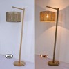 64" Boho Floor Lamp with Natural Wood Base and Handwoven Hemp Rope Shade, Standing Lamp for Living Room, Bedroom, Study, Office - 3 of 4