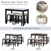 VYNXARIA 5-Piece Dining Table Set, Counter Height Modern Kitchen Table and Chairs with Storage Drawers, Marble Dining Table  for Small Space(Black) - 3 of 4