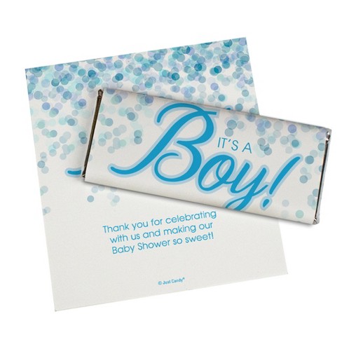 24ct It's A Boy Baby Shower Diy Wrappers For Chocolate Bars By Just ...