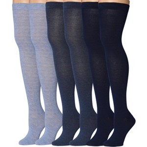 Isadora Paccini Womens 3 Pairs Elegant Monochrome Trio Colorful Pattern Over The Knee High Socks - 1 of 1